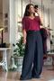 Black Elastic Waist Soft Textured Straight Jeans
