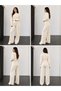 Finger-Looped Crop Sweater Long Pants Knitwear Two-Piece Set - 5