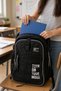 Primary School Backpack Hiking Black Orthopedic 3 Compartments with Water Bottle Pocket A4 Compatible 42X30X15 cm