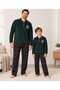 Father and Son Combination Cotton Fleece Winter Long-Sleeved Pajamas Set (the Price Is for One Set) - 2