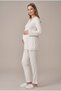 Women's Ecru Lace Buttoned New Season Long Sleeve Maternity Pajama Set - 2