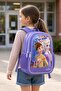 Girl's Primary School Backpack Purple Snow Princess Themed Lightweight Durable Textile 37X26X15 cm - 4