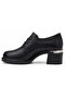 2452440K Genuine Leather Thick Heeled Classic Lace-Up Bootie - 5