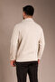 Men's Beige Terry Knitted Cardigan - 6