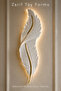 White Gold Feather Model Decorative Sconce Wall Lamp Electric Living Room Bedroom Lighting - 2
