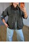 Khaki Velvet Collar Plaid Lined Coat - 202609 - 5