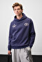 Hudsones Men's Hooded Printed Navy Blue Sweatshirt - 2