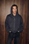 Songulo Men's Zippered Hooded Gray Sweatshirt - 2