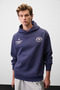 Hudsones Men's Hooded Printed Navy Blue Sweatshirt - 3