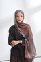 Organic Touch Viscose Blend Patterned Shawl - Brown - Smoked