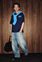 Kyren men's organic cotton front and back printed round neck navy blue t-shirt - 6