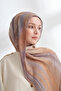 Organic Touch Viscose Blend Patterned Shawl - Beige - Ecru - 2