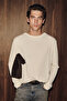 Ryel Men's Wide Collar Long Sleeve Ecru T-Shirt - 2