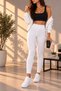 Women's Winter High Waist Gathering Black Leggings Thick Fabric Flexible Lycra Sports Casual Leggings - 4