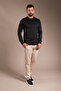 Men's Black Basic Knitwear Sweater - 2