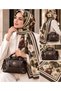 Women's Hand and Shoulder Bag & Floral Patterned Modal Shawl Combination Set – 2 Pieces - 2