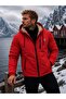 Men's Fur Lined Water Repellent Hooded Zippered Winter Raincoat Jacket - 2