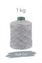 1 kg 2 mm Premium Fine Chain Cotton, Macrame Cord Light Gray Color