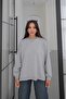 Gray Oversized Sweatshirt with Side Slits - 3