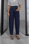 Navy Blue Lumex High Waist Barrel Fit Jean - 4