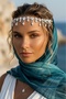 إكسسوار رأس على شكل سلسلة مرصعة بالكريستال الماسي