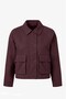 Plum Color Snap Fastener Jacket with Cover Pockets - 2
