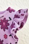 Girl's Ribbed Floral Patterned Leggings Set - 4