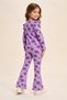 Girl's Ribbed Floral Patterned Leggings Set - 2