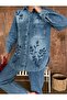 Women's Front Beaded Embroidered Denim Oversize Shirt - 8