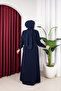Honeycomb Fabric Button Detail Simple Rabia Ferace - 5