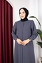 Honeycomb Fabric Button Detail Simple Rabia Ferace - 2