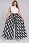 Women's New Season Elastic Waist Plus Size Patterned Pocket Skirt Trousers