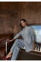 Women's Front Beaded Embroidered Denim Oversize Shirt