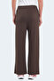 Ville Women's Wide Leg Dark Brown Sweatpants with Pockets - 7