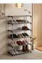 6-Tier Portable Shoe Rack Organizer with Stainless Steel Frame, Holds 18 Pairs, 60x30x90cm - 4