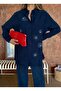 Women's Shirt with Bead Embroidery on Front, Standard Pants Size Suit - 3