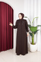 Nazlı Ferace with Honeycomb Fabric Piping Detail - 7