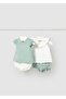 Newborn Baby Girl Four-Piece Combed Cotton Set Green