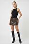 Women's Stoned Ribbed Halter Neck Crop Blouse - 2