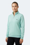 Maxis I Women's High Collar Zippered Turquoise Sweatshirt - 4
