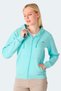 Milio I Women's Zippered Hooded Pocket Turquoise Sweatshirt - 6