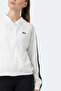 Razzle Women's Zippered Hooded Pocketed Ecru Sweatshirt - 5