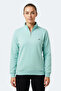 Maxis I Women's High Collar Zippered Turquoise Sweatshirt