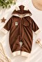 Baby Jumpsuit with Teddy Bear Ears, Welsoft Lining, Hooded, Zippered, Winter Plush Detailed, 6-24 Months