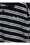 Navy Blue Polo Collar Striped Boy's Sweatshirt - 3