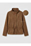 Two Mt Shop Quality Lcw Everyday Brown Suede Look Flat Loose & Baggy Women's Jacket - 6