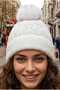 Women's Pompom Sparkling Knitwear Beanie Lined Winter Beanie - 3