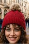 Women's Pompom Sparkling Knitwear Beanie Lined Winter Beanie - 3