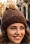 Women's Pompom Sparkling Knitwear Beanie Lined Winter Beanie