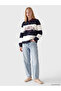 Esvab • Modern & Distinctive Devrik Roba Collar Embroidered Loose Fit Women's Sweatshirt - 2